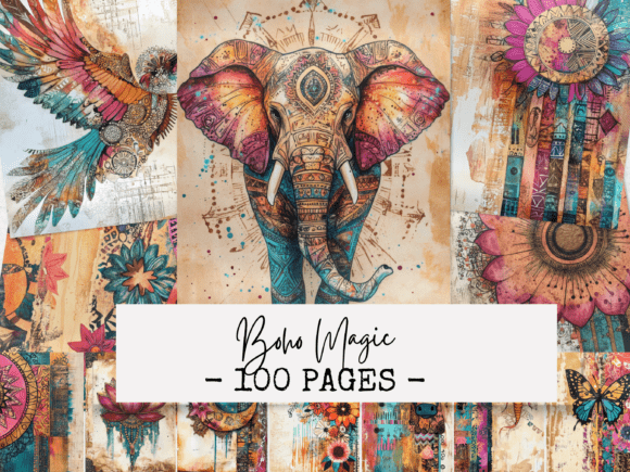 Download Boho Magic Junk Journal Papers - Papers Collection