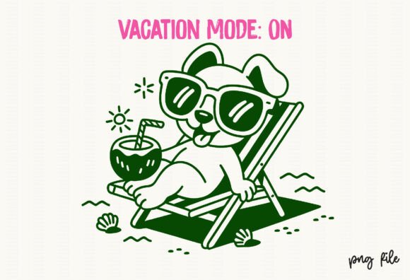 Download Cute Dog Vacation Mode Graphic Tee Png - Cute Collection