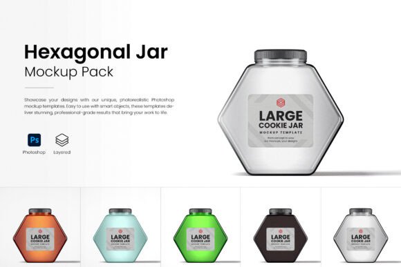 Download Hexagonal Cookie Jar Mockup Pack - Premium Bundle