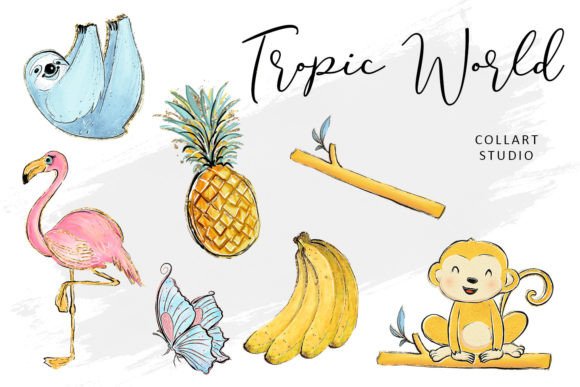 Download Tropic World Cute Clipart Set, Animals - Cute Collection