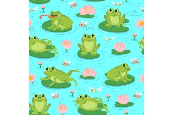 Download Frog Seamless Pattern. Repeating Cute - Cute Collection