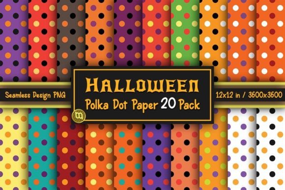Download Halloween Polkadot Digital Paper 20 Pack - Pack Collection