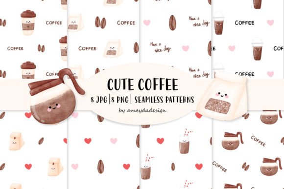 Download Coffee Digital Papers, Coffee Patterns - Papers Collection
