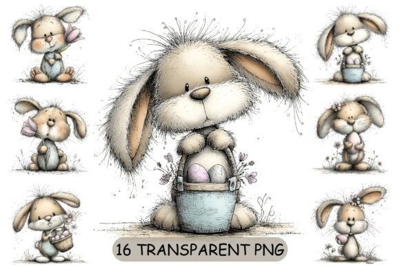 Download 16 Cute Easter Bunny PNG Clipart - Cute Collection
