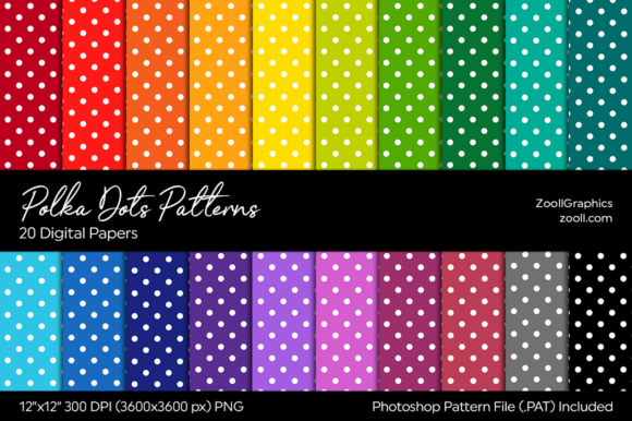 Download Polka Dots Rainbow Digital Papers - Papers Collection