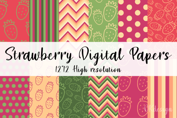 Download Strawberry Digital Papers Set High Res - Papers Collection