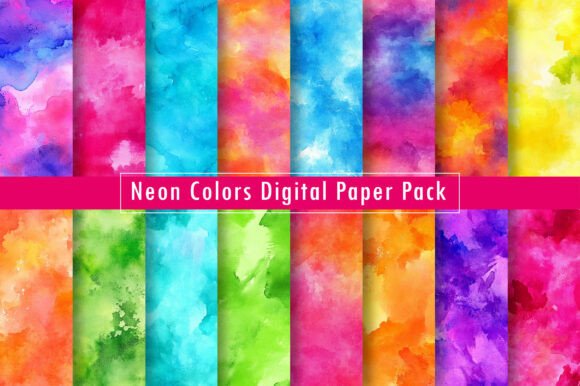 Download Neon Colors Digital Paper Pack - Pack Collection