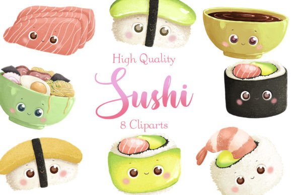 Download Cute Sushi High Quality Clipart Kawaii - Cute Collection