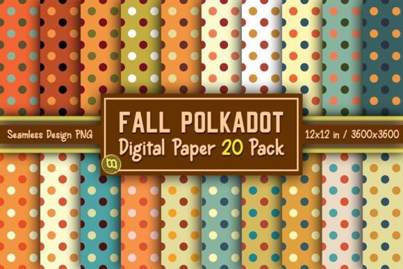 Download Fall Polkadot Thanksgiving Paper 20 Pack - Pack Collection