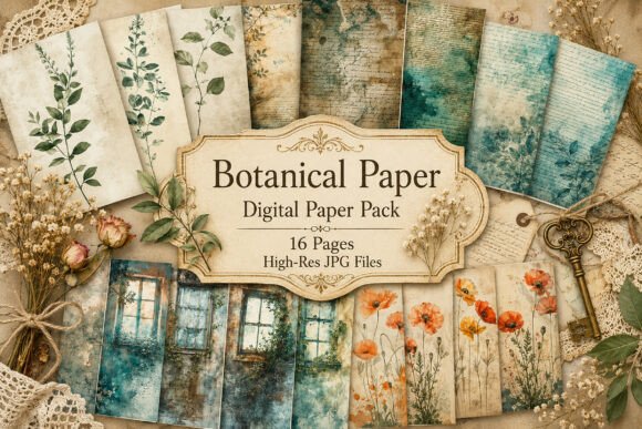Download Vintage Junk Journal Paper Pack - Pack Collection