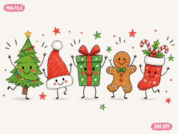 Download Christmas Cute Characters Gift Tree Png - Cute Collection