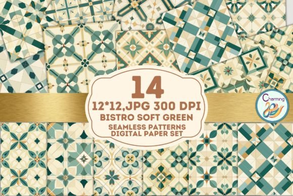 Download Digital Papers Set: Vintage Soft Green - Papers Collection