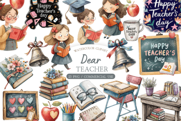 Download Pastel Retro School Graphics Pack - Premium Resources