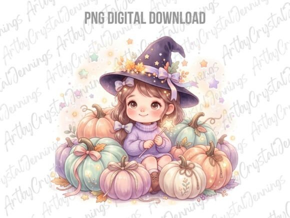Download Cute Pastel Boho Autumn Witch Girl PNG - Cute Collection