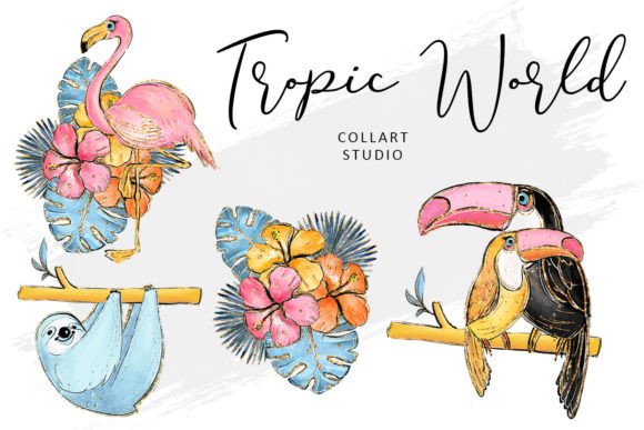 Download Tropic World Cute Clipart Set, Animals - Cute Collection