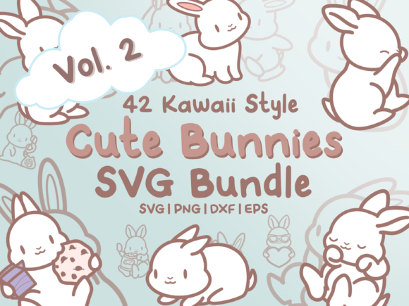 Download Cute Bunnies Vol. 2 SVG Illustrations - Cute Collection