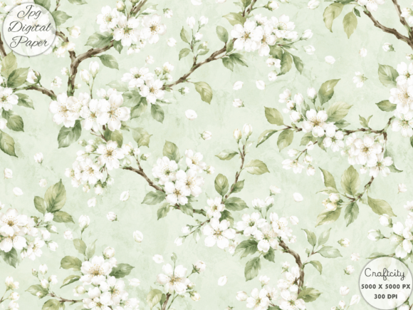 Download Soft Green Blossom Branch Pattern, Sprin - Branch Collection
