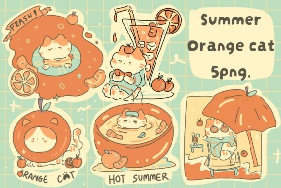 Download Cute Summer Orange Cat - Cute Collection