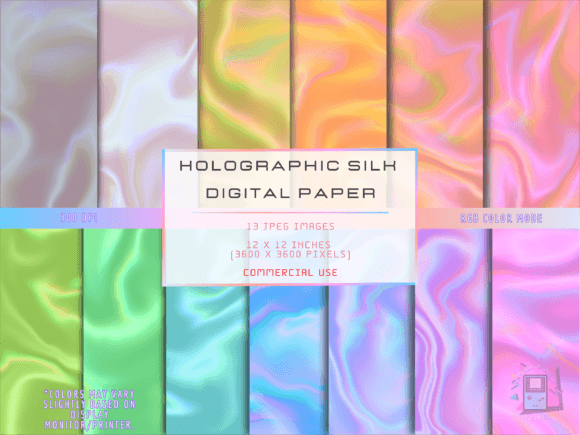 Download Holographic Silk Set I Digital Papers - Papers Collection