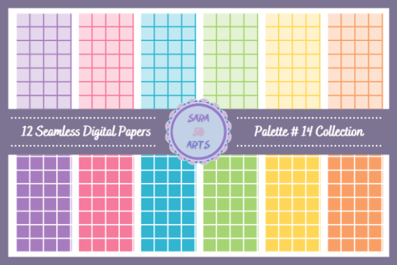 Download Seamless Rainbow Grid Digital Papers - Papers Collection
