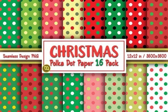 Download Christmas Polka Dot Digital Paper Pack - Pack Collection