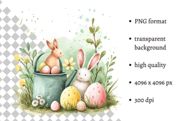 Download Cute Watercolor Easter Illustration PNG - Cute Collection