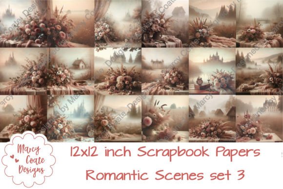 Download Set 3 Romantic Scenes 12x12 Inch Papers - Romantic Collection