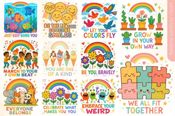 Download Rainbow Cute Inclusive Kids Quotes PNG - Cute Collection