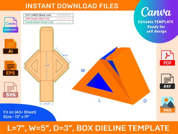 Download Creative Triangle Food Packaging 7x5x3'' - Pack Collection