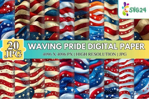 Download Waving Pride Flag Digital Paper Pack - Pack Collection